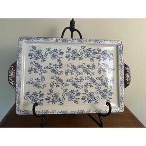Serving Platter-TempTations Oven Ware Floral Ceramic by Tara